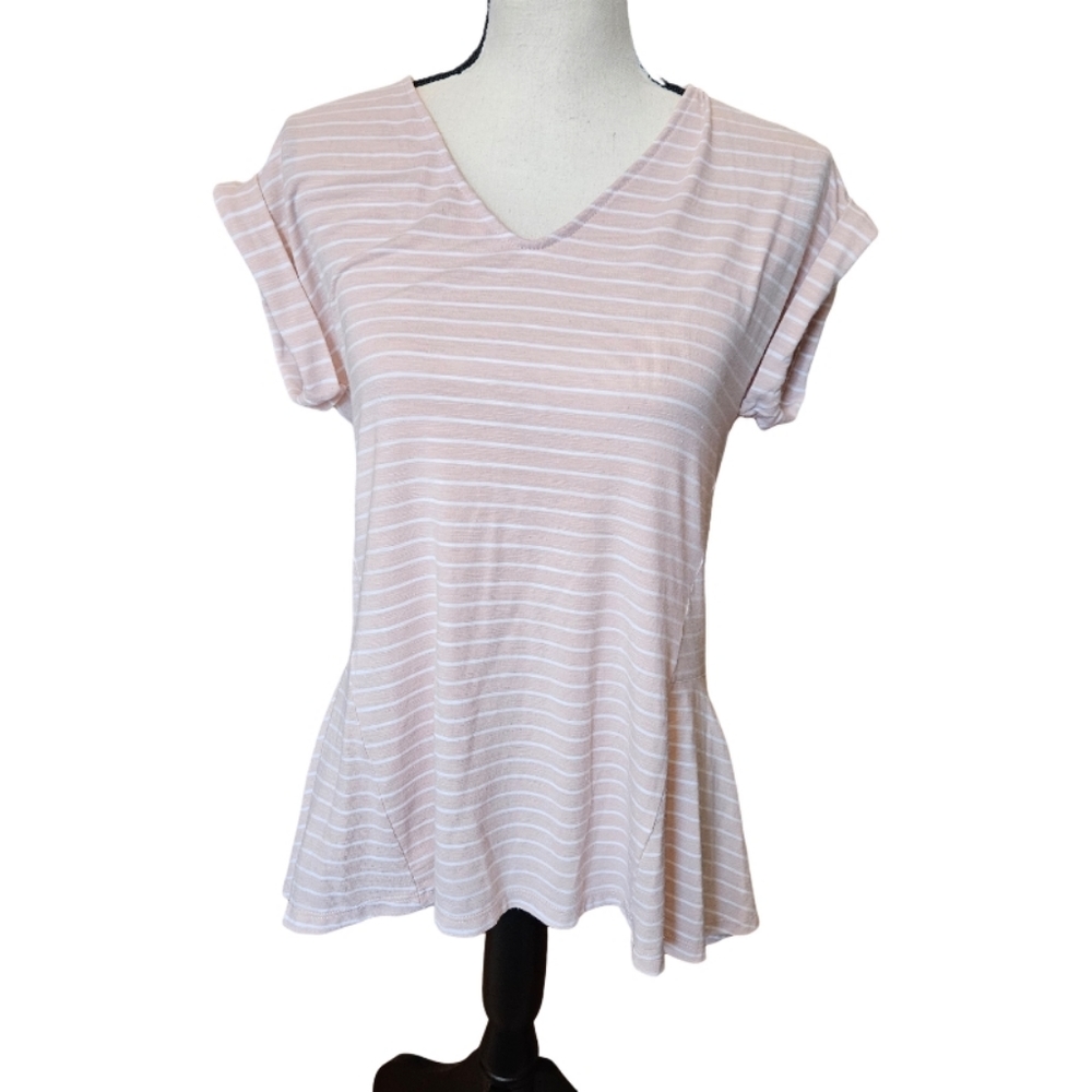Jones New York Pink Striped Top - Picture 4 of 12